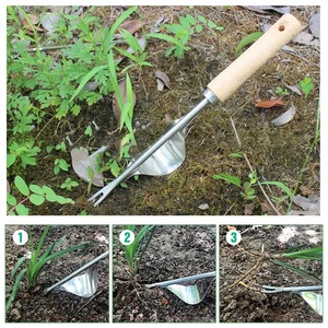 Removedor manual de malezas con horquilla en forma de V, mango largo, desmalezador de jardín, herramienta para sacar las raíces del césped, herramientas para aflojar el suelo - Product Image 3