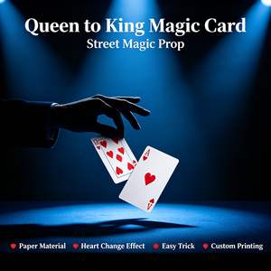 Clásico Truco de Magia de Cartas Rey y Reina, Accesorios de Magia para Escenario y Calle, Efecto de Cambio de Corazón para Magia de Cerca, Fácil de Usar para Principiantes - Product Image 1