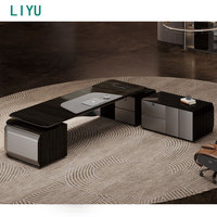 Liyu Bureau en bois de placage de président exécutif de luxe moderne extensible convertible de haute qualité pour le bureau du PDG
