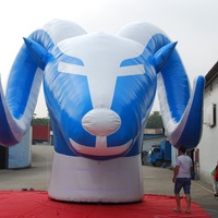 Mascotte gonflable géante personnalisée KeepFuns en forme de tête de bélier, tête de chèvre gonflable en PVC pour événements, publicité et décoration d'équipes sportives