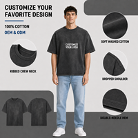 T-shirt en coton personnalisé à manches courtes, imprimé, délavé, respirant, doux, couleur unie, confortable, coupe oversize, style streetwear, marque privée