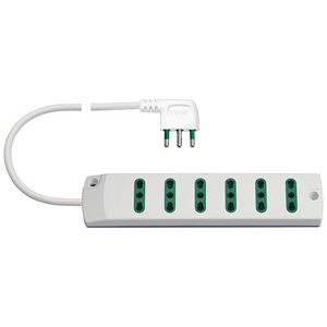 Vimar Power Strip 6 Outlets 35 Cm White With 90 Degree Plug - Product Image 1