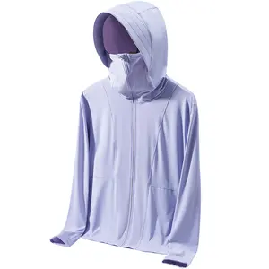 Veste de protection UV manteaux veste de protection solaire extérieure bloquant la peau veste de protection solaire à capuche respirante à séchage rapide pour les femmes