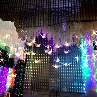 Lustre LED en cristal, lampe suspendue décorative en acrylique lumineux en forme d'oiseau volant, idéale pour la décoration de mariage, de boutique ou de fête