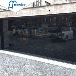 Master penjualan laris aluminium Overhead perumahan otomatis pintu garasi kaca tanpa bingkai cermin pembagi