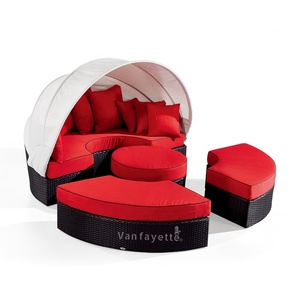 Lit <span class=keywords><strong>de</strong></span> plage Coussin <span class=keywords><strong>de</strong></span> <span class=keywords><strong>bain</strong></span> <span class=keywords><strong>de</strong></span> <span class=keywords><strong>Soleil</strong></span> Rond En Rotin Auvent Rotin Chaises Longues À Vendre en Plein Air Daybed Rond Rotin Salon Lit Baldaquin - Product Image 1