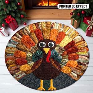 Tapis rond Wan Xinlong en velours cristal, style bohème, résistant aux taches, pour salon, décoration de canapé, hiver 2025 - Product Image 4