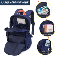 Sac d'école polyvalent ODM multi-poches avec boucle de poitrine réglable et poches pour bouteille d'eau, idéal pour les tout-petits en voyage en extérieur