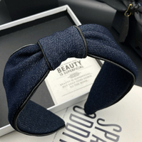 Bandeau en denim rétro pour femme, style avancé, large, pour le quotidien, pour le shampoing, la Saint-Valentin et les mariages