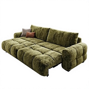 Canapé-<span class=keywords><strong>lit</strong></span> combiné multifonctionnel en tissu ; Nouveau style 2025, <span class=keywords><strong>lit</strong></span> <span class=keywords><strong>électrique</strong></span> rétro extensible avec cadre en bois massif - Product Image 1