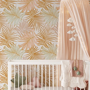 Carta da Parati Decorativa con <span class=keywords><strong>Foglie</strong></span> Tropicali Verdi e Gialle, Impermeabile, Rimovibile, Adesiva, in PVC con Finitura Opaca - Product Image 4