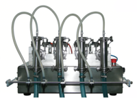 Machine de remplissage semi-automatique à quatre pistons de comptoir (jus, lait, huile, savon, eau) pour emballage en cartons
