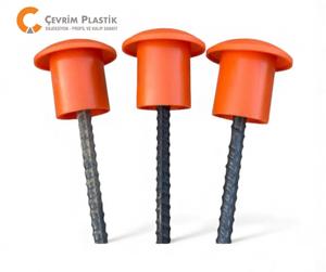 Tapas de Seguridad para Barras de Refuerzo de Plástico de 16-32 mm, Estilo Hongo, Duraderas, Aprobadas por OSHA, Protectores de Extremos de Barras de Acero, Construcción Industrial - Product Image 5