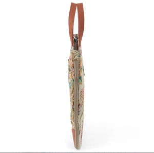 Vintage Floral Tapestry Tote Bag Retro Jacquard Woven Handbag with Faux Leather Handles <b>Large</b> Capacity Polyester Shoulder Bag - Product Image 3