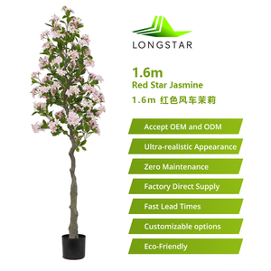 Wholesale Eco-Friendly Red Plastic Star Jasmine Vine Artificial Trailing Confederate Jasmine for Home <b>Wall</b> Ceiling Wedding - Product Image 4