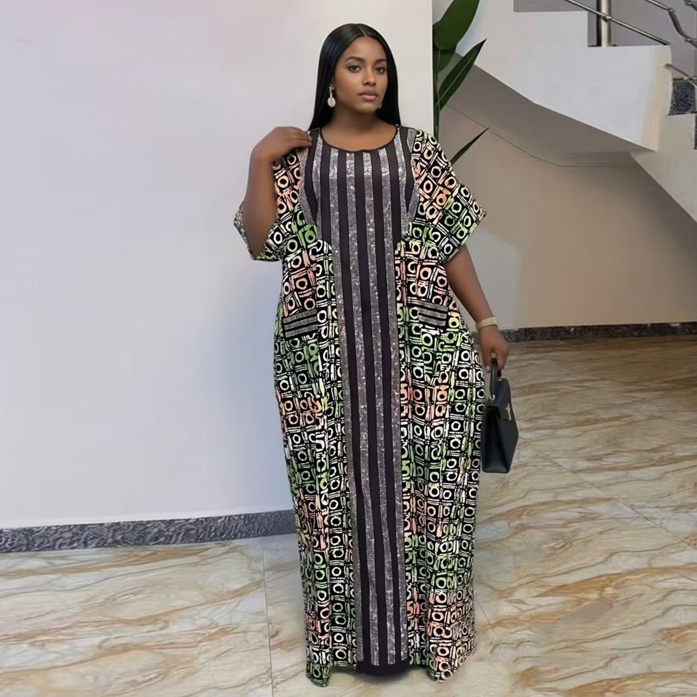 knee length dresses for ladies Midi Ankara bubu dress – House of Naya main image 1