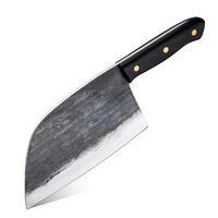 Couteau de cuisine professionnel chinois fait main de 7 pouces, en acier à haute teneur en carbone, couteau de chef, couteau à découper, couverts avec manche en bois