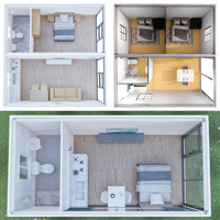 Maison préfabriquée en conteneur de 40 pieds à assembler rapidement, maisons en conteneurs en kit, maison modulaire en conteneur avec salle de bain et cuisine