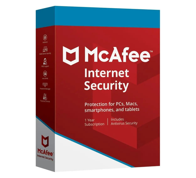 McAfee Internet Security 10pc 1 Devices 1 Year Security Software