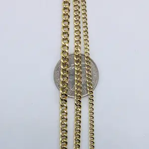 Duyizhao الفاخرة الفولاذ المقاوم للصدأ عالية الجودة 14k الذهب مطلي ميامي الكوبي سلسلة الارتباط قلادة مجوهرات للرجال