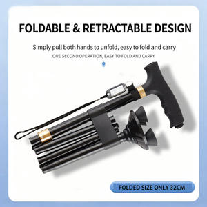 Taşınabilir Hafif Baston Ayarlanabilir Yükseklik Katlanabilir <span class=keywords><strong>LED</strong></span> Işıklı Alüminyum Alaşımlı Yürüme Bastonu Yaşlılar Yetişkinler Erkekler ve Kadınlar için - Product Image 6