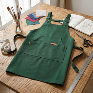 High Quality Adjustable Fashion Cross Back <strong>Adult</strong> <strong>Bib</strong> <strong>Custom</strong> Logo for Hair Salon Barista Coffee Shop Bakery Work Wear - Product Image 1