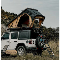 Abri pop-up rigide en aluminium avec tapis anti-condensation et tente de toit de voiture en toile bloquée par les UV