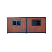 Maison conteneur extensible préfabriquée étanche de 20 pieds maison préfabriquée préfabriquée isolée maison préfabriquée pliante 2 chambres à coucher avec cuisine toilette
