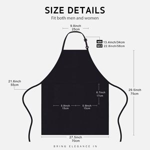 Custom Logo Unisex Cotton Black Apron Full Printing Design Apron With Pocket Waterproof Adjustable Bib for Kitchen Bbq Apron - Product Image 5