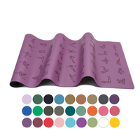 Tapis de yoga en PU non toxique et sans odeur, base en caoutchouc naturel testée UE, logo gravé, tapis de yoga en gros pour les salles de yoga