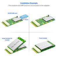 محول ميني PCI-E مع فتحة لبطاقة SIM لدعم وحدات 3G و4G وLTE وWWAN، يدعم بطاقات SIM القياسية/الصغيرة/النانو