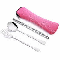 Ensemble de couverts portables de luxe en acier inoxydable 3 pièces, écologiques et réutilisables, sans BPA, idéal pour les mariages - Vente chaude