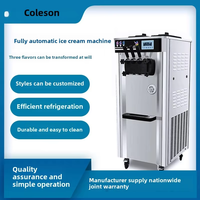 Machine à glace molle verticale américaine commerciale, nouvelle, trois saveurs, automatique, pour hôtels