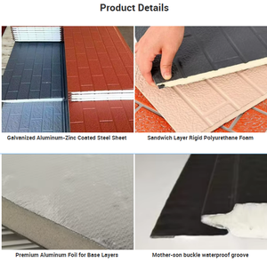 Panneau XPS sculpté en métal, panneau sandwich, <span class=keywords><strong>isolation</strong></span> acoustique, imperméable, revêtement extérieur pour entrepôts frigorifiques et ateliers - Product Image 3