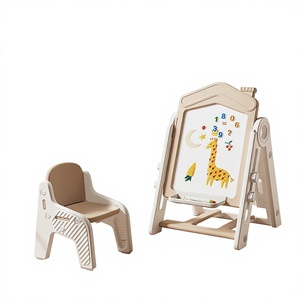 Pizarra de <span class=keywords><strong>Dibujo</strong></span> Magnética Multifuncional de Plástico para Niños, Bloques de Construcción 3D de Doble Cara, Altura Ajustable, Plegable, con Almacenamiento - Product Image 1