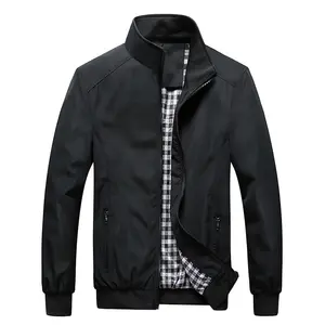 Quality Bomber Solid Casual Jacket Men Spring Autumn Outerwear Mandarin Sportswear Mens Jackets For Male Coats