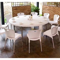 En gros en plastique à manger ensemble de table bas prix pique-nique tables en plastique pliable