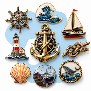 Fabricante <span class=keywords><strong>de</strong></span> pines con logotipo <span class=keywords><strong>de</strong></span> empresa, pines decorativos para medallón <span class=keywords><strong>de</strong></span> flota <span class=keywords><strong>de</strong></span> cruceros marítimos en peltre moldeado con acabado vintage en relieve. - Product Image 1