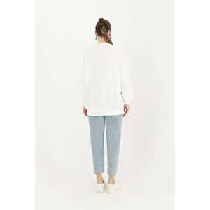 Jeans de Mujer de Cintura Alta y Pierna Recta con Adornos de Piedras, 100% Algodón Denim 18156PNT - Product Image 5