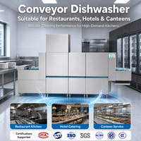Convoyeur à bras anti-colmatage à double couche, robuste et isolé thermiquement, pour lave-vaisselle de cuisine centrale, restauration et universités