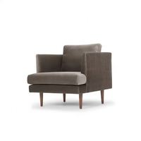 Vente en gros en usine Fauteuil de canapé en velours gris au design simple et moderne pour le salon