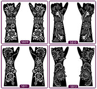 Autocollants en papier pour tatouages temporaires au henné, multi-styles, pour la main et le bras, pour mariages, festivals, fêtes, décoration corporelle DIY, vente en gros