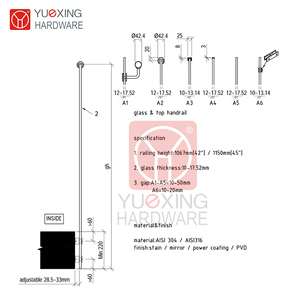 Maison Abordable <span class=keywords><strong>Mezzanine</strong></span> Standoff garde-corps main courante Facile installé Sans Cadre en verre garde-corps - Product Image 3
