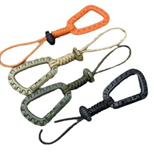 Braided Keychain Lanyard D Shape Carabiner Hook 10kg Load Capacity Outdoor Use Lightweight Durable Plastic Material - Product Image 4