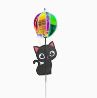 Moulin à vent décoratif en forme d'animal de dessin animé mignon, boule holographique arc-en-ciel rotative, pour jardin et maternelle