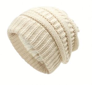 Gorros de Invierno para Mujer, Gorro Holgado con Forro de Satén, Elástico, Grueso, Tejido de Punto Cálido - Product Image 4