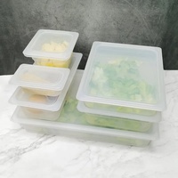 Bac Gastronorme GN Standard NSF en PC Transparent/Noir, Conteneur Alimentaire 17.6x10.5x6.5cm, Capacité 1.1856L, Idéal pour la Restauration Hôtelière