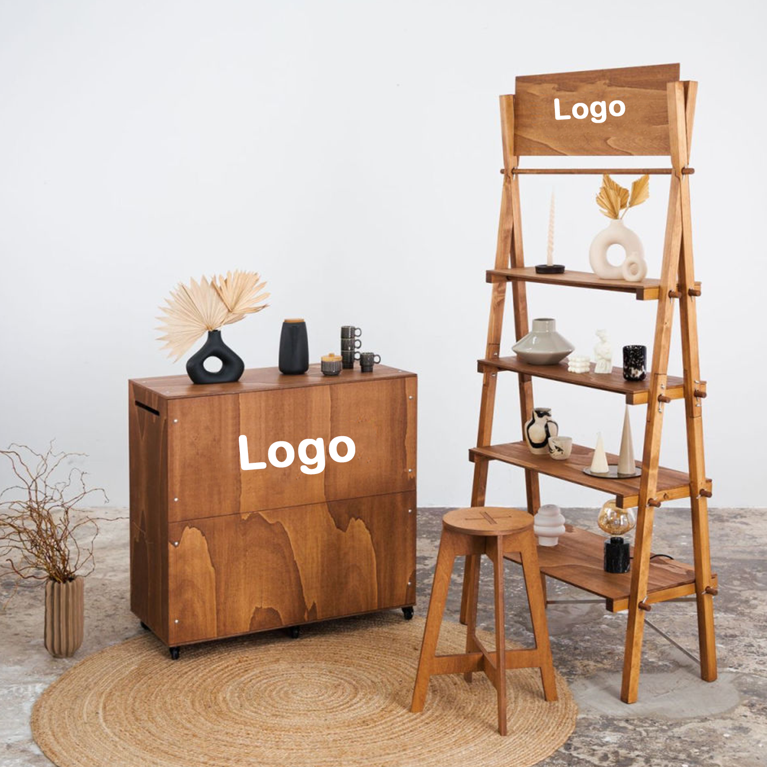 Customized Wooden Multi – Tier Display Stand Coffee Shop Display Rack for Retail Merchandising & Supermarket — view 3