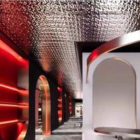 Panneaux décoratifs pour hôtel, panneaux muraux en fibre de charbon de bambou de 5 à 8 mm, effet vague d'eau, décoration intérieure - Panneaux de plafond en placage de bois PVC