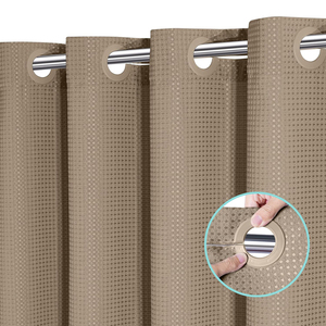 Precio al por mayor 120GSM verde oliva sin gancho Waffle tejido sin gancho Cortina de ducha para decoración de baño de Hotel - Product Image 3